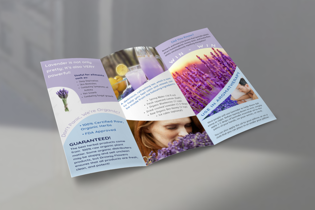 lavender brochure design inside