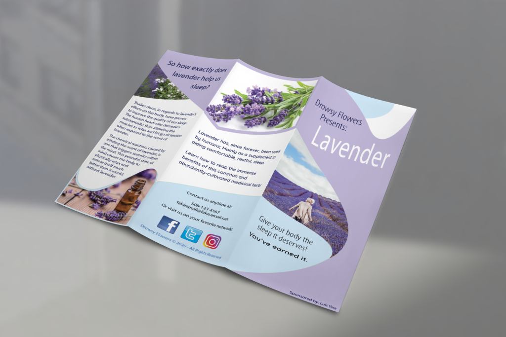 lavender brochure design outside panels